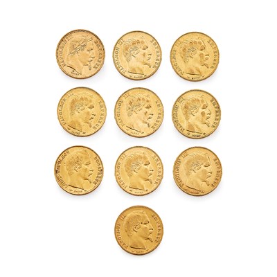 Lot 50 - France 20 Francs Napoleon Group