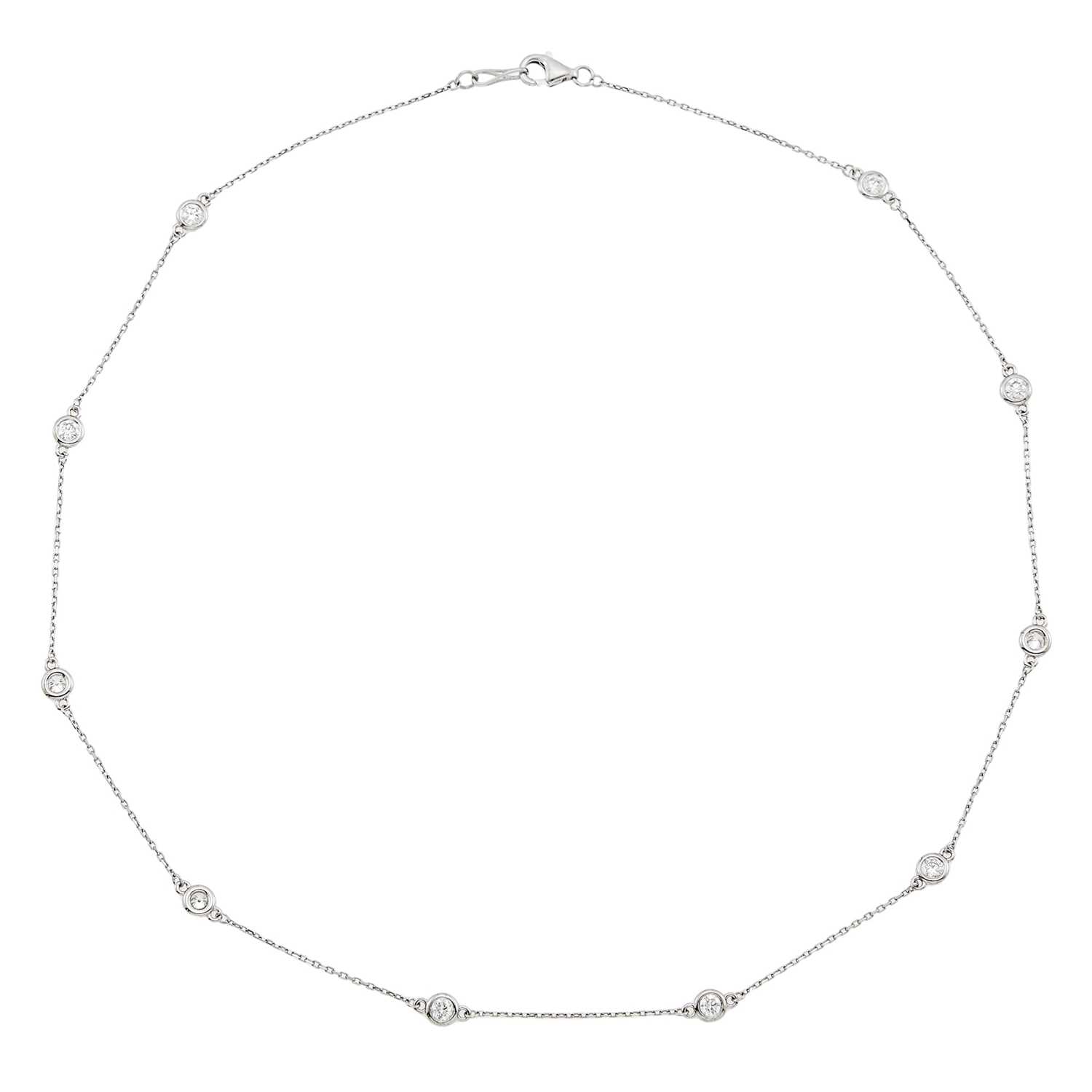 Lot 1088 - White Gold and Diamond Chain Necklace