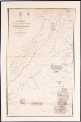 Lot 49 - A large two-sheet map linking the major battlefields of the last two years of the Civil War