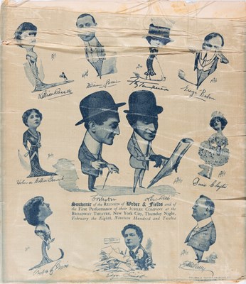 Lot 596 - Two early Broadway advertising items printed on silk
