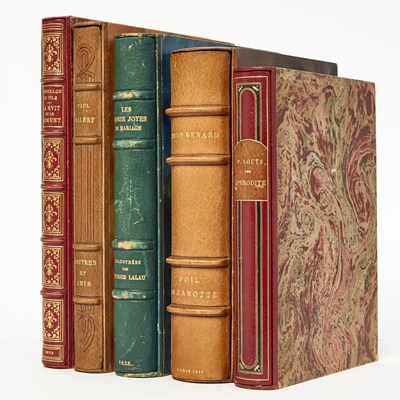 Lot 214 - Five bindings on fine French illustrated books