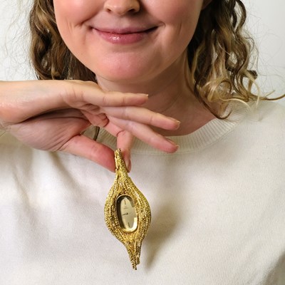 Lot 1015 - Andrew Grima Gold Pendant-Watch, Omega
