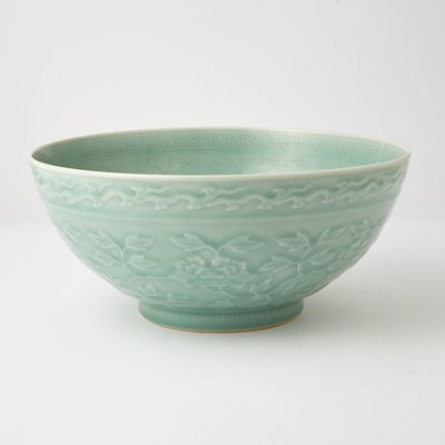 Lot 107 - A Large Chinese Celadon Glazed Porcelain Bowl