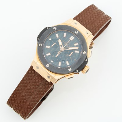 Lot 51 - Mans Gold Wrist Watch, 27 Jewels, Hublot Big Band 44mm, #301, 18K with certificate of authentication