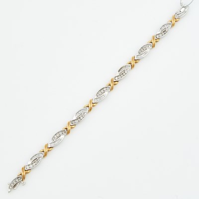 Lot 53 - Diamond Flexible Bracelet, 120 diamonds about 2.05 cts., 14K 11 dwt., stones damaged