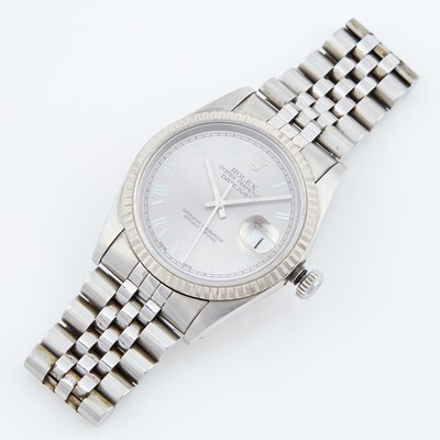 Lot 59 - Mans Gold and Metal Bracelet Watch, 31 Jewels, Rolex, Datejust 36mm, 18K and Metal