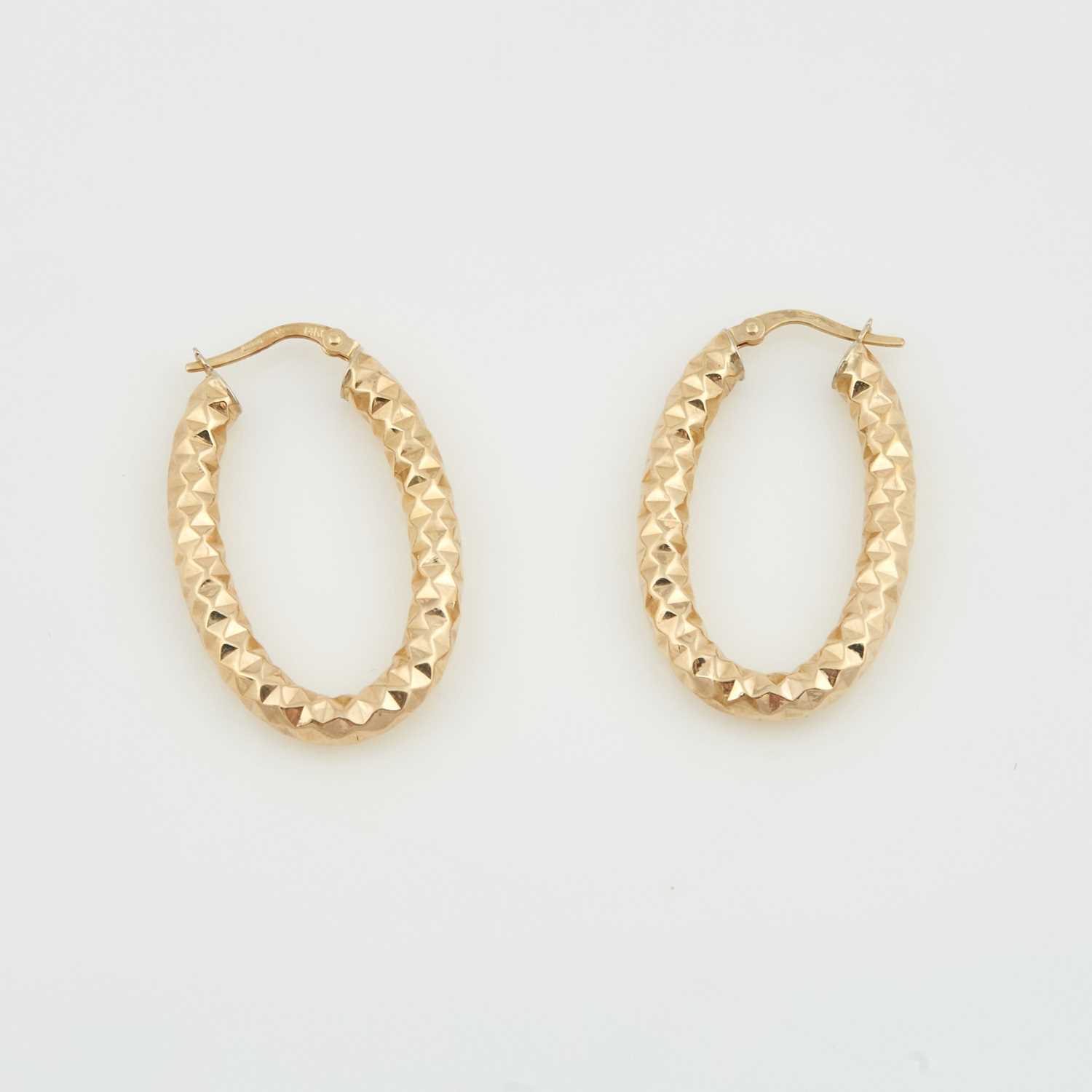 Lot 65 - Two Gold Earrings, 14K 1 dwt., damaged