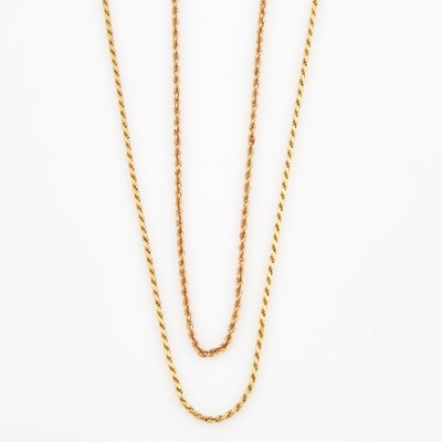 Lot 87 - Two Gold Neck Chains, 14K 5 dwt.