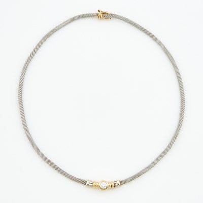 Lot 92 - Lab-Grown Diamond Solitaire Necklace about 0.40 ct., 14K 10 dwt.