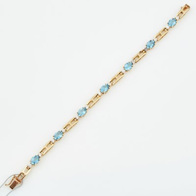 Lot 112 - Gold and Stone Flexible Bracelet, 14K 8 dwt. all