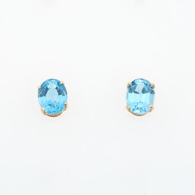 Lot 115 - Two Gold and Stone Earrings, 14K 1 dwt. all