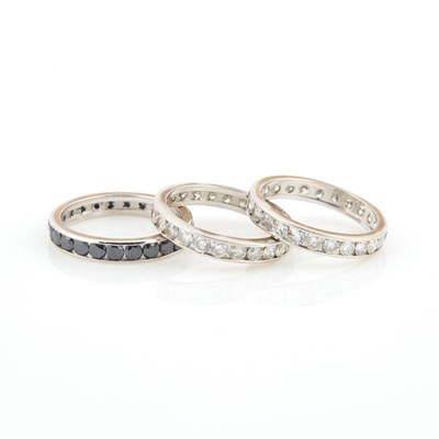 Lot 158 - Three Diamond Rings, 48 diamonds about 3.75 cts., 14K 5 dwt.