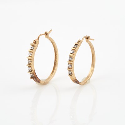 Lot 177 - Two Diamond Earrings, 10K 1 dwt.