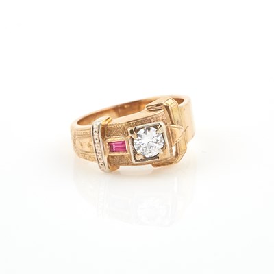 Lot 178 - Diamond and Stone Ring about 0.60 ct., 14K 5 dwt. all