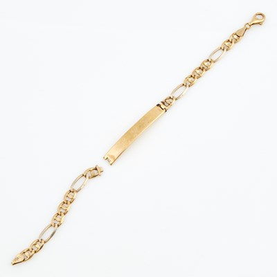 Lot 181 - Gold ID Bracelet, 10K 8 dwt., damaged