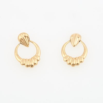 Lot 184 - Two Gold Earrings, 14K 2 dwt.
