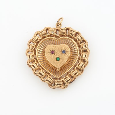 Lot 188 - Gold and Stone Pendant, 10K 12 dwt. all