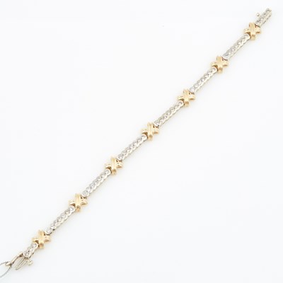 Lot 196 - Diamond Flexible Bracelet, 49 diamonds about 1.50 cts., 14K 11 dwt.
