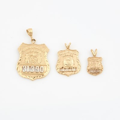 Lot 197 - Three Gold Pendants, 14K 8 dwt.