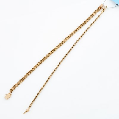 Lot 203 - Two Gold Flexible Bracelets, 14K 5 dwt., damaged