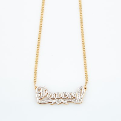 Lot 205 - Diamond Name Plate, 14K 4 dwt.