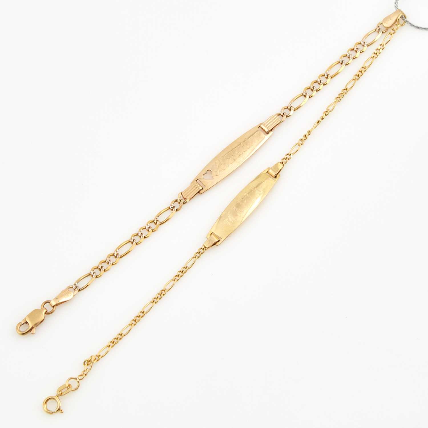 Lot 208 - Two Gold ID Bracelets, 14K 3 dwt.