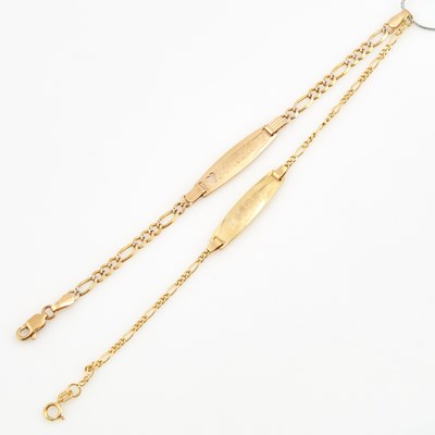 Lot 208 - Two Gold ID Bracelets, 14K 3 dwt.