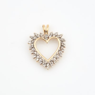 Lot 211 - Diamond Pendant, 44 diamonds about 0.75 ct., 14K 2 dwt.