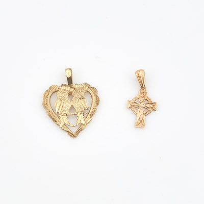 Lot 223 - Two Gold Pendants, 10K 1 dwt.