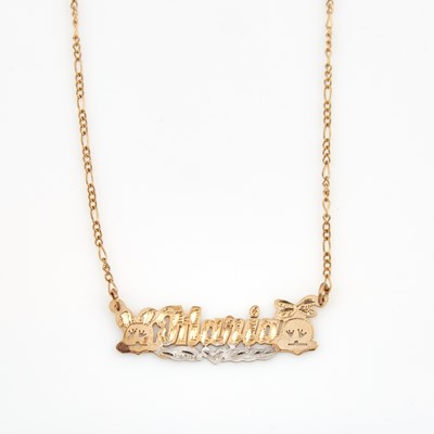 Lot 224 - Gold Name Plate, 10K 1 dwt., damaged