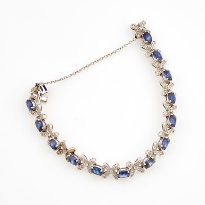 Lot 231 - Diamond and Stone Flexible Bracelet, 14K 10 dwt. all