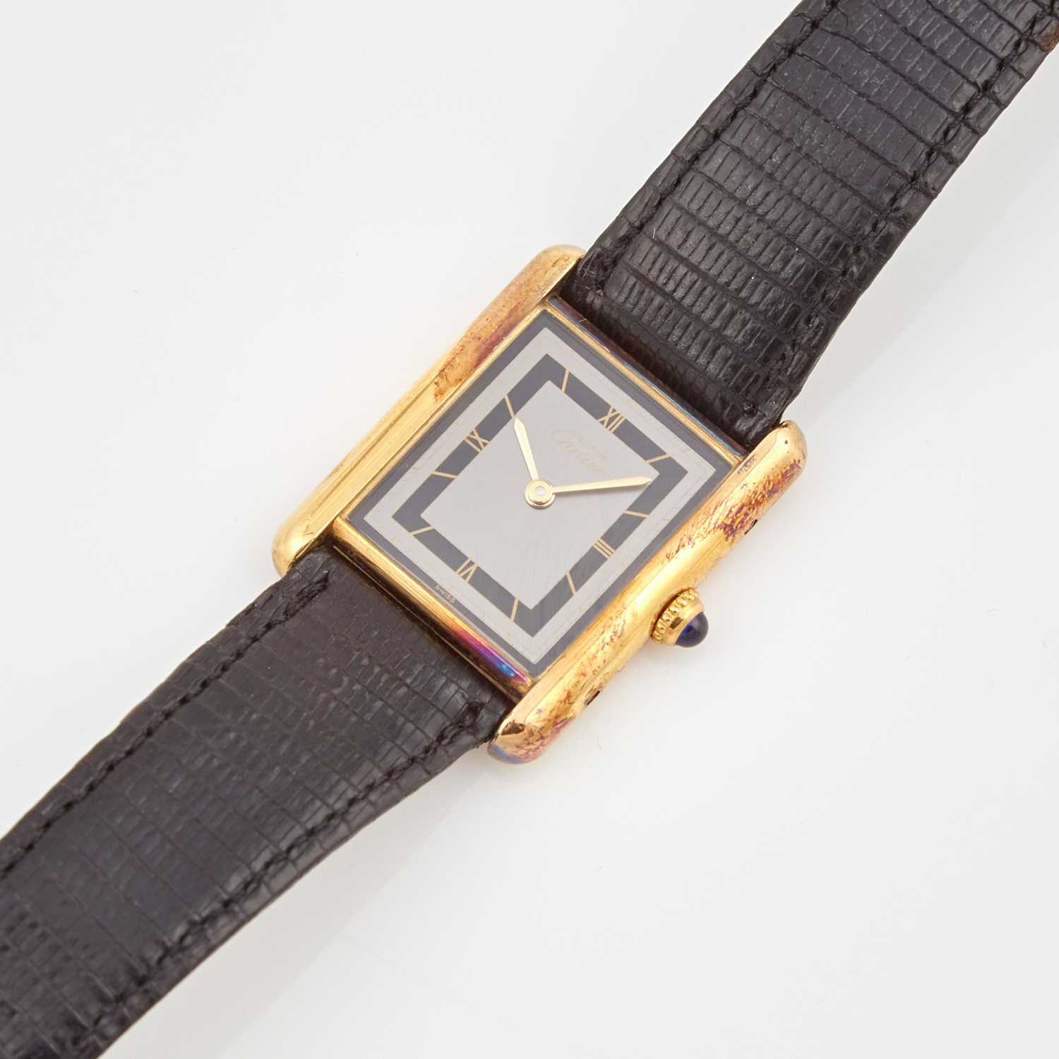 Lot 234 - Ladys Wrist Watch, must de Cartier, Quartz with box and papers