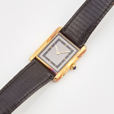 Lot 234 - Ladys Wrist Watch, must de Cartier, Quartz with box and papers