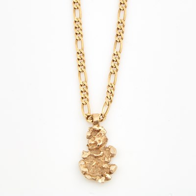 Lot 262 - Gold Pendant and Neck Chain, 14K 13 dwt.