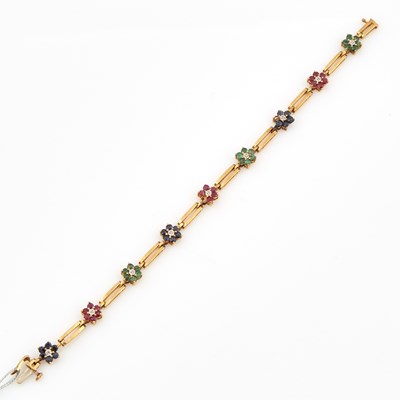 Lot 271 - Gold and Stone Flexible Bracelet, 14K 5 dwt. all, stone missing