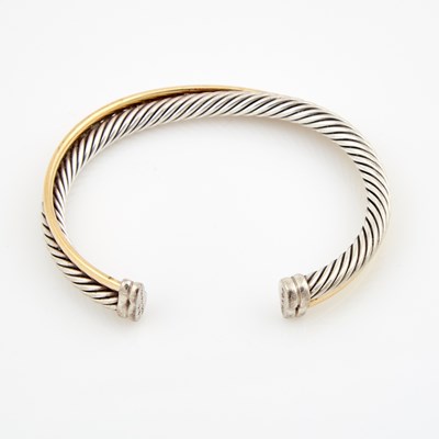 Lot 315 - Gold and Silver Rigid Bracelet, 18K and Silver 24 dwt. all, bears signature David Yurman