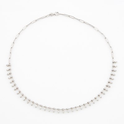 Lot 330 - Diamond Necklace, 74 diamonds about 2.25 cts., 14K 7 dwt.
