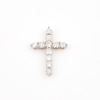 Lot 347 - Diamond Pendant, 11 diamonds about 2.75 cts., 14K 3 dwt.