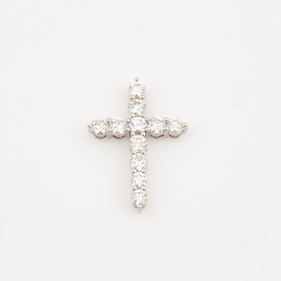 Lot 348 - Diamond Pendant, 11 diamonds about 2.75 cts., 14K 3 dwt.