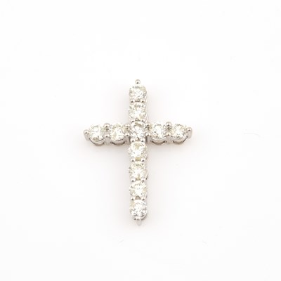 Lot 349 - Diamond Pendant, 11 diamonds about 2.75 cts., 14K 3 dwt.