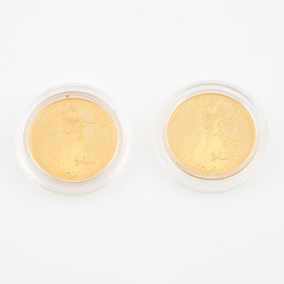 Lot 358 - 2 US Gold Coins: American Eagle $25--1987 and 1989
