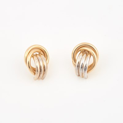 Lot 411 - Two Gold Earrings, 14K 2 dwt., damaged