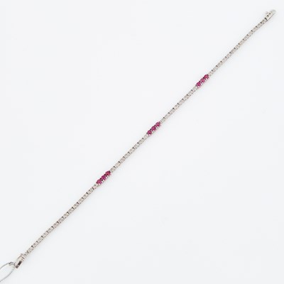 Lot 462 - Diamond and Stone Flexible Bracelet, 18K 3 dwt. all