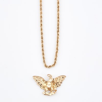 Lot 487 - Gold Pendant and Neck Chain, 14K 2 dwt. and 10K 8 dwt.