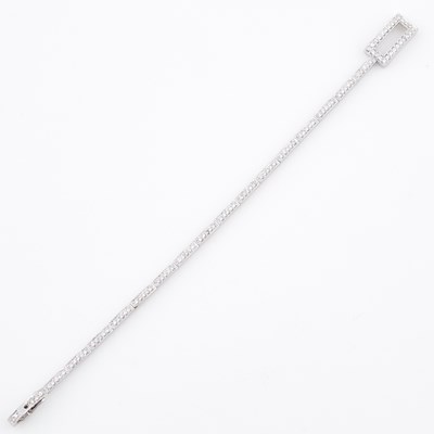 Lot 505 - Diamond Flexible Bracelet, 112 diamonds about 1.15 cts., 14K 6 dwt.