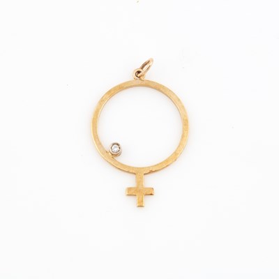 Lot 515 - Diamond Pendant, 14K 1 dwt.