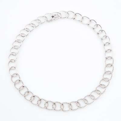 Lot 603 - Diamond Necklace, 378 diamonds about 3.75 cts., 18K 33 dwt.