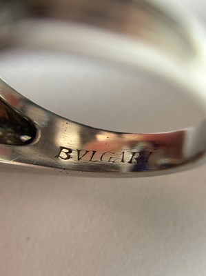 Lot 235 - Bulgari Platinum, Sapphire and Diamond Ring