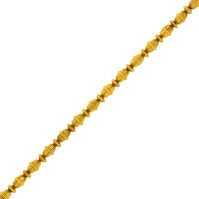Lot 3 - Ilias Lalaounis Ribbed Gold Bead Bracelet