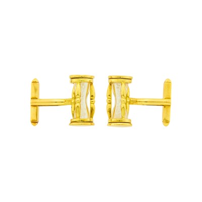 Lot 28 - Pair of Gold and Rough Diamond Hour Glass Cufflinks